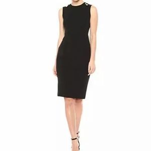 Calvin Klein black crepe sheath dress sz 10